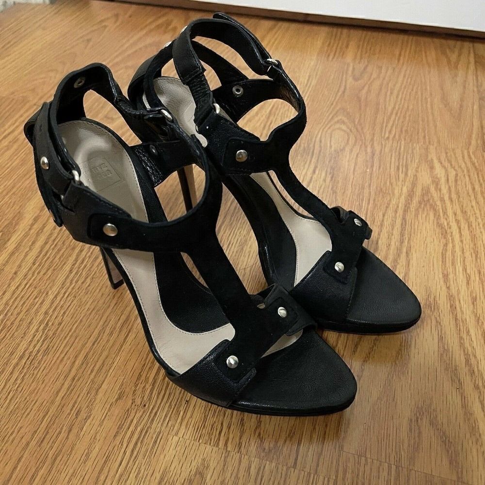 Herve Leger Hera black high heel Strappy sandals Stiletto shoes size EU 38 US 7